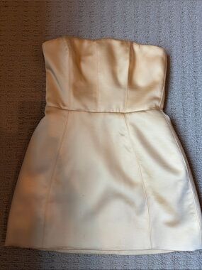 Oh Polly Strapless Yellow Mini Dress
